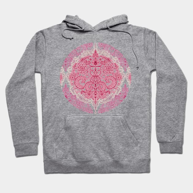 Happy Place Doodle in Berry Pink, Cream & Mauve Hoodie by micklyn